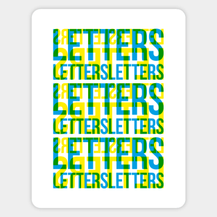 Letters Typography Stack (Blue Yellow Green) Magnet